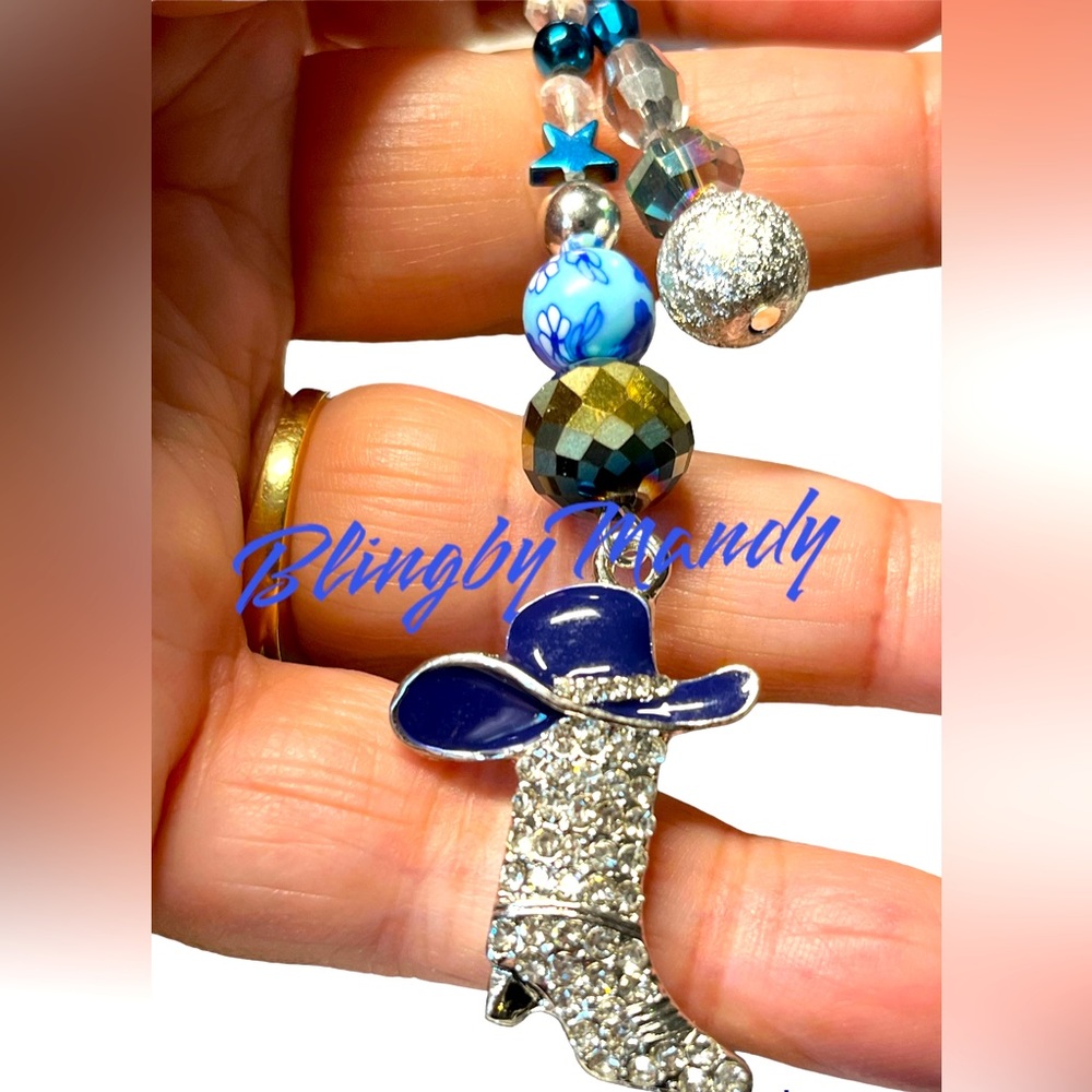 Cowgirl bling-pretty keychain or laptop hanger-purse bling